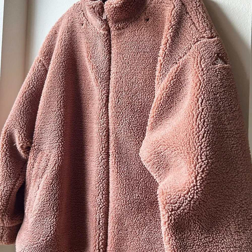 ALO Yoga Norte Sherpa Faux Fur Coat Henna Brown Chocolate Sz L